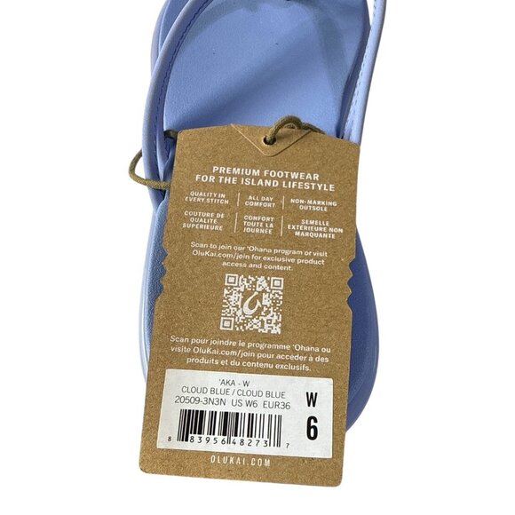 OluKai ‘Aka Women’s Flip-Flop Cloud Blue Size 6 B – New w/Tags, No Box - Picture 10 of 10